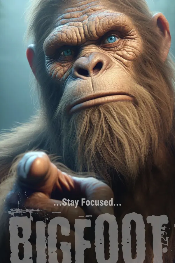 Rhonda Kay Bigfoot AI Generated Art: Stay Focused Poster Thumbnail Image