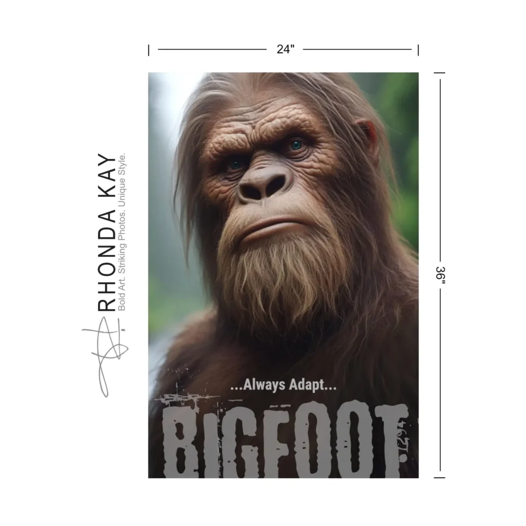 Bigfoot Motivational Poster – Always Adapt Dimensions Image