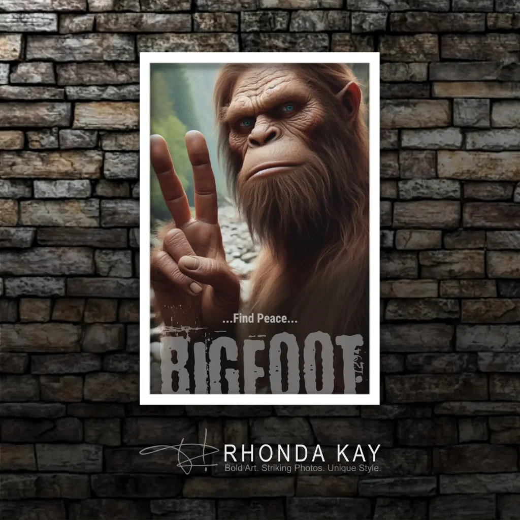 Bigfoot Motivational Poster – Find Peace Mockup Image 02