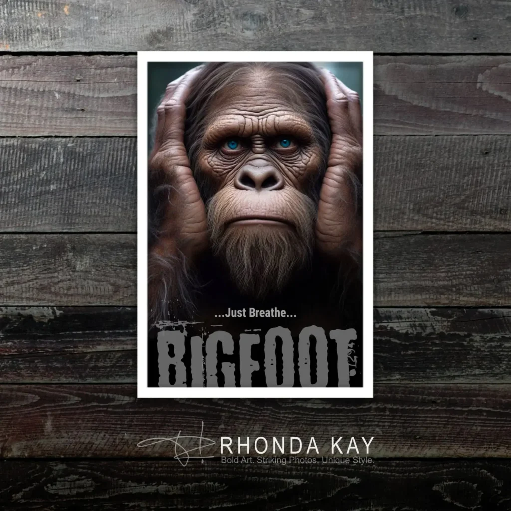 Bigfoot Motivational Poster – Just Breathe Mockup Image 02