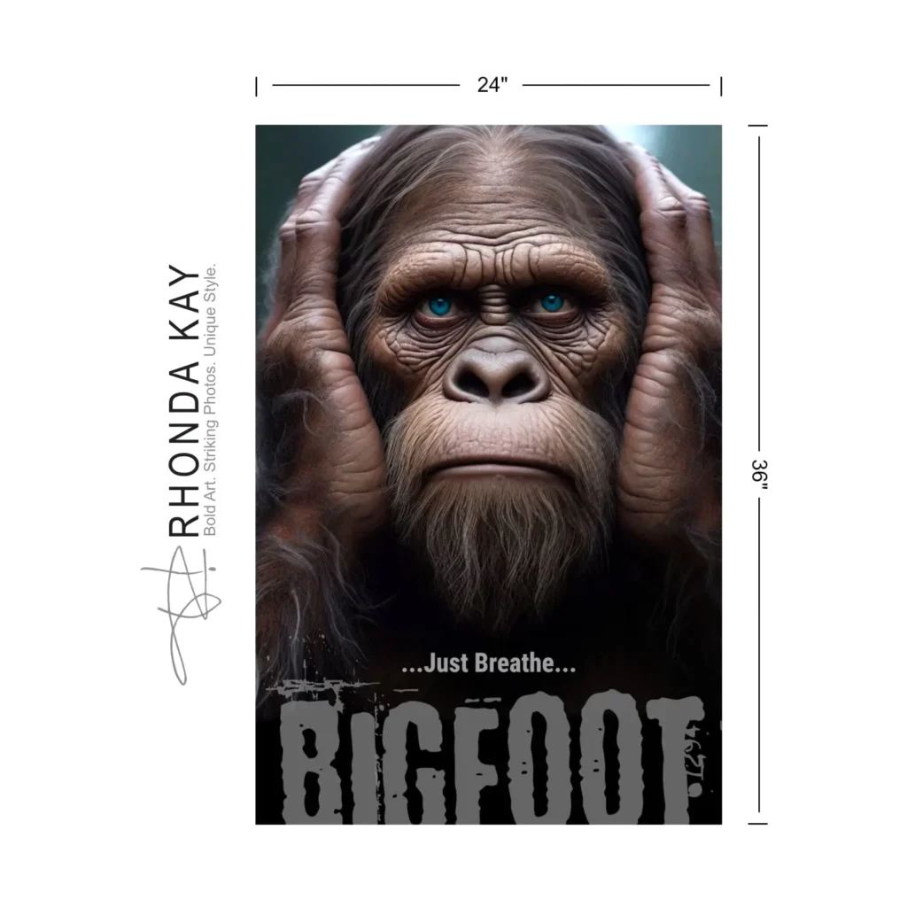 Bigfoot Motivational Poster – Just Breathe Dimensions Image