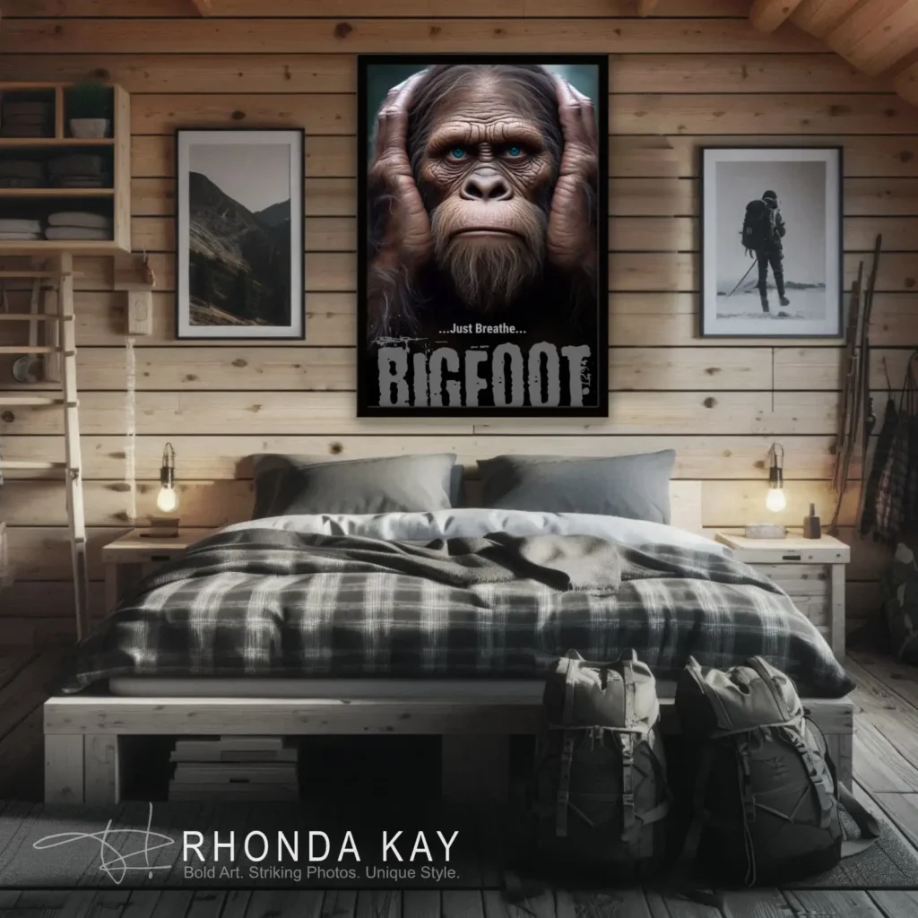 Bigfoot Motivational Poster – Just Breathe Mockup Image 06