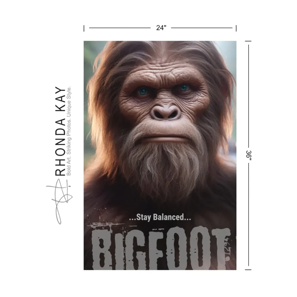 Bigfoot Motivational Poster – Stand Balanced Dimensions Image