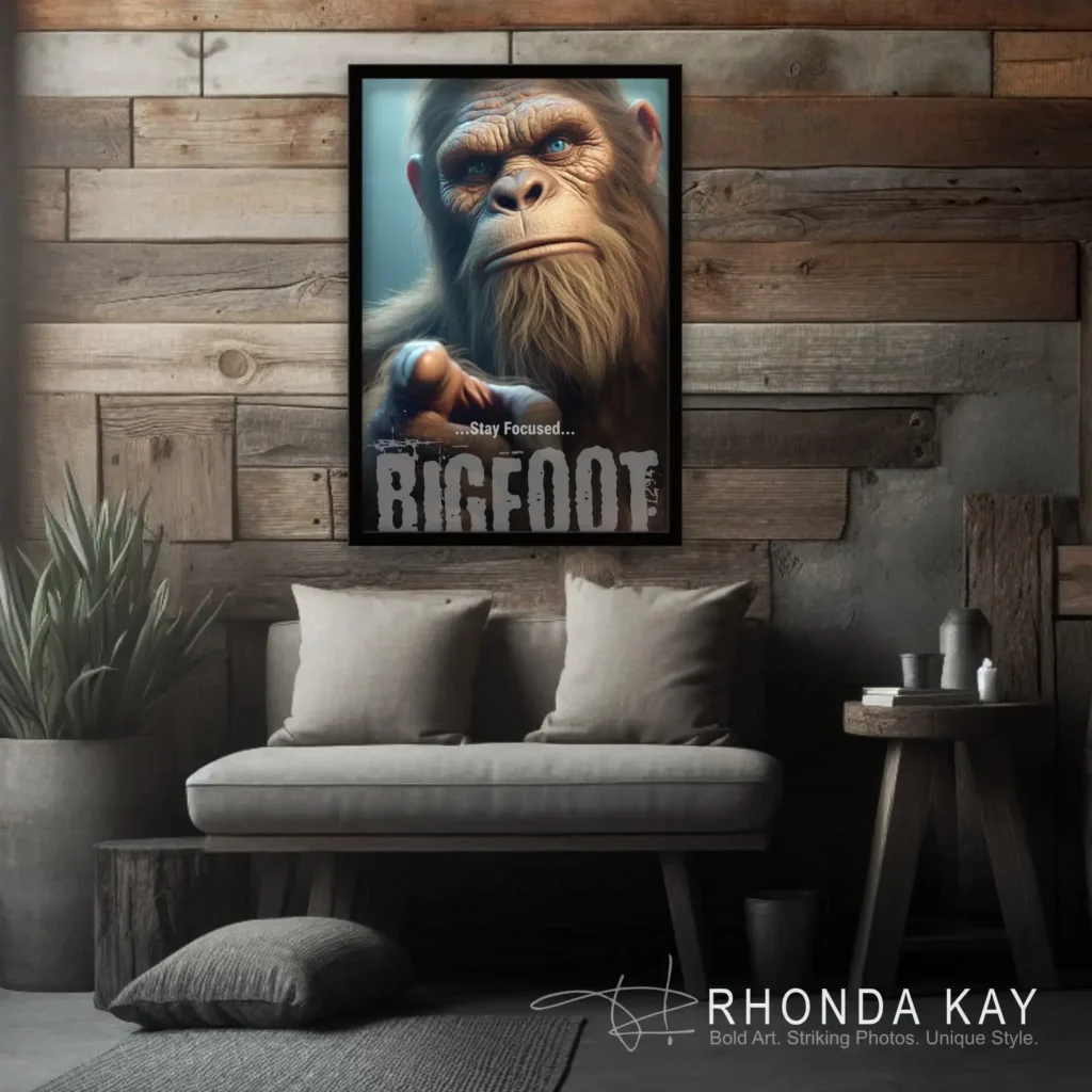 Bigfoot Motivational Poster – Stay Focused Mockup Image 05