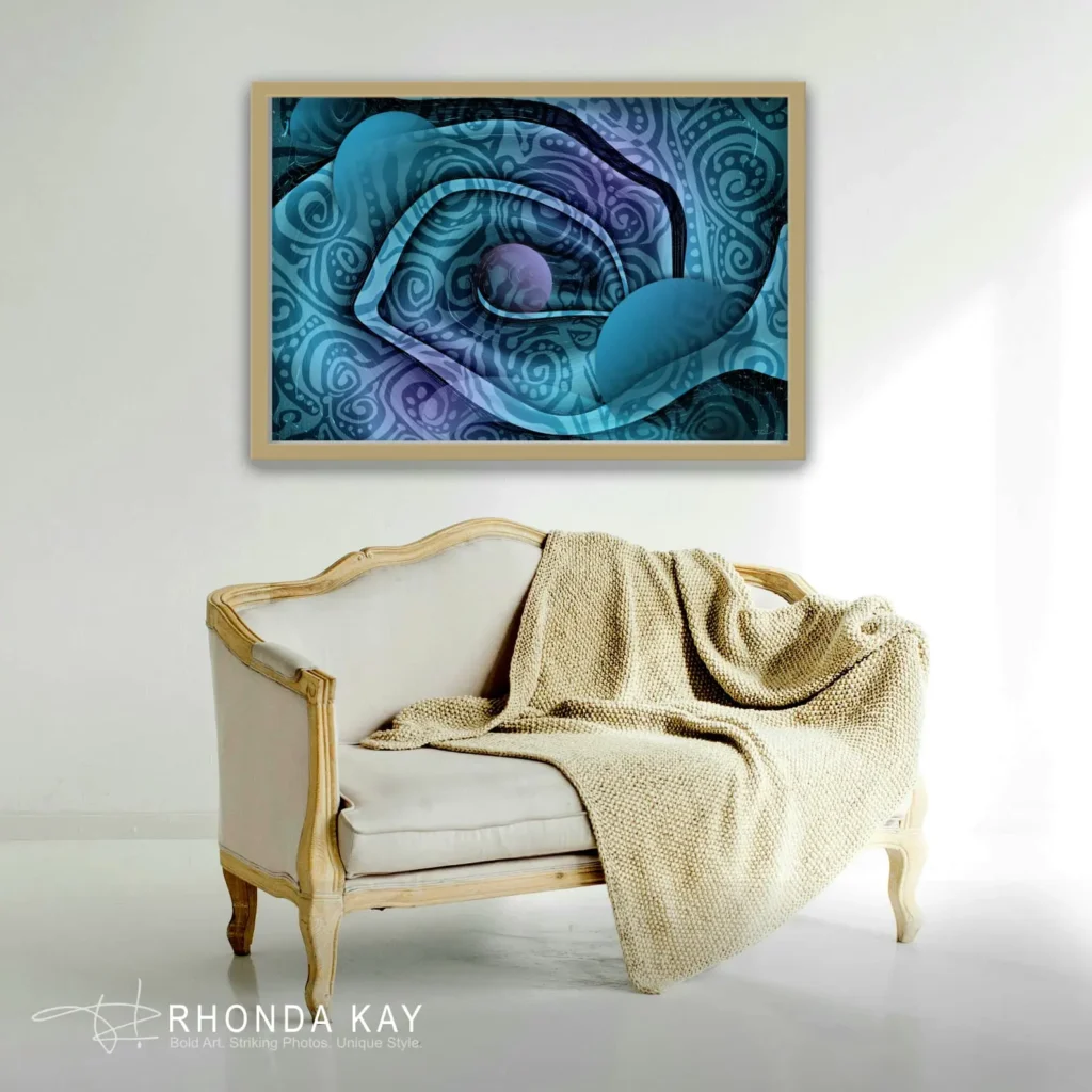 Rhonda Kay Digital Art Original: Purple Pearl Mockup Image 05