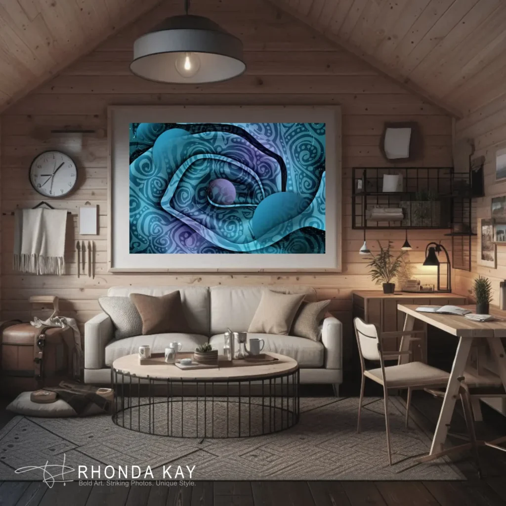 Rhonda Kay Digital Art Original: Purple Pearl Mockup Image 07