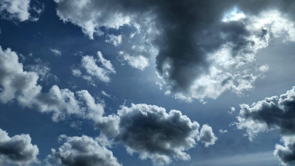 Dramatic clouds in a blue sky